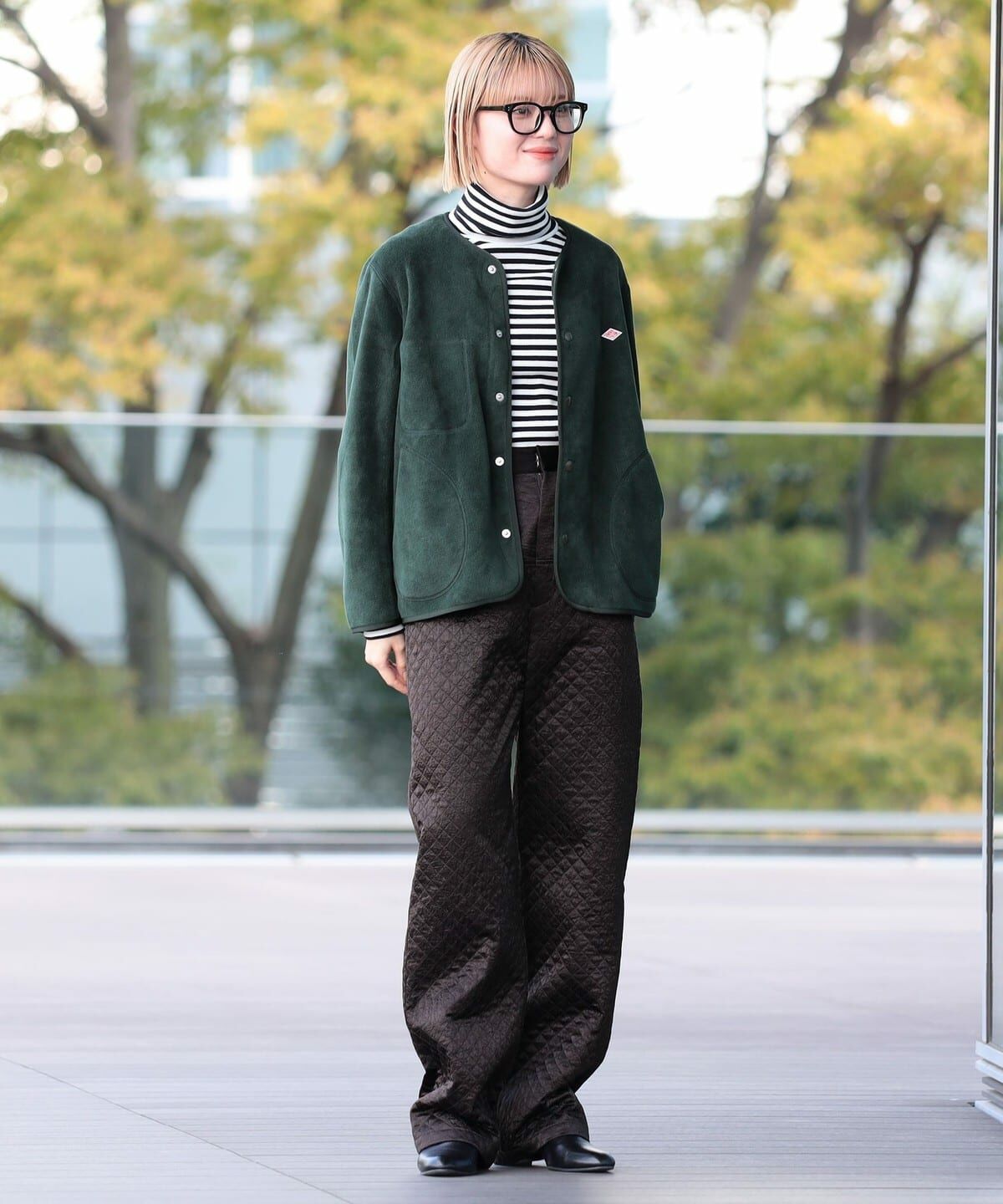 ジャケット・アウター DANTON WOMEN'S FLEECE COLLARLESS COAT DANTON / Fleece Collarless Jacket
