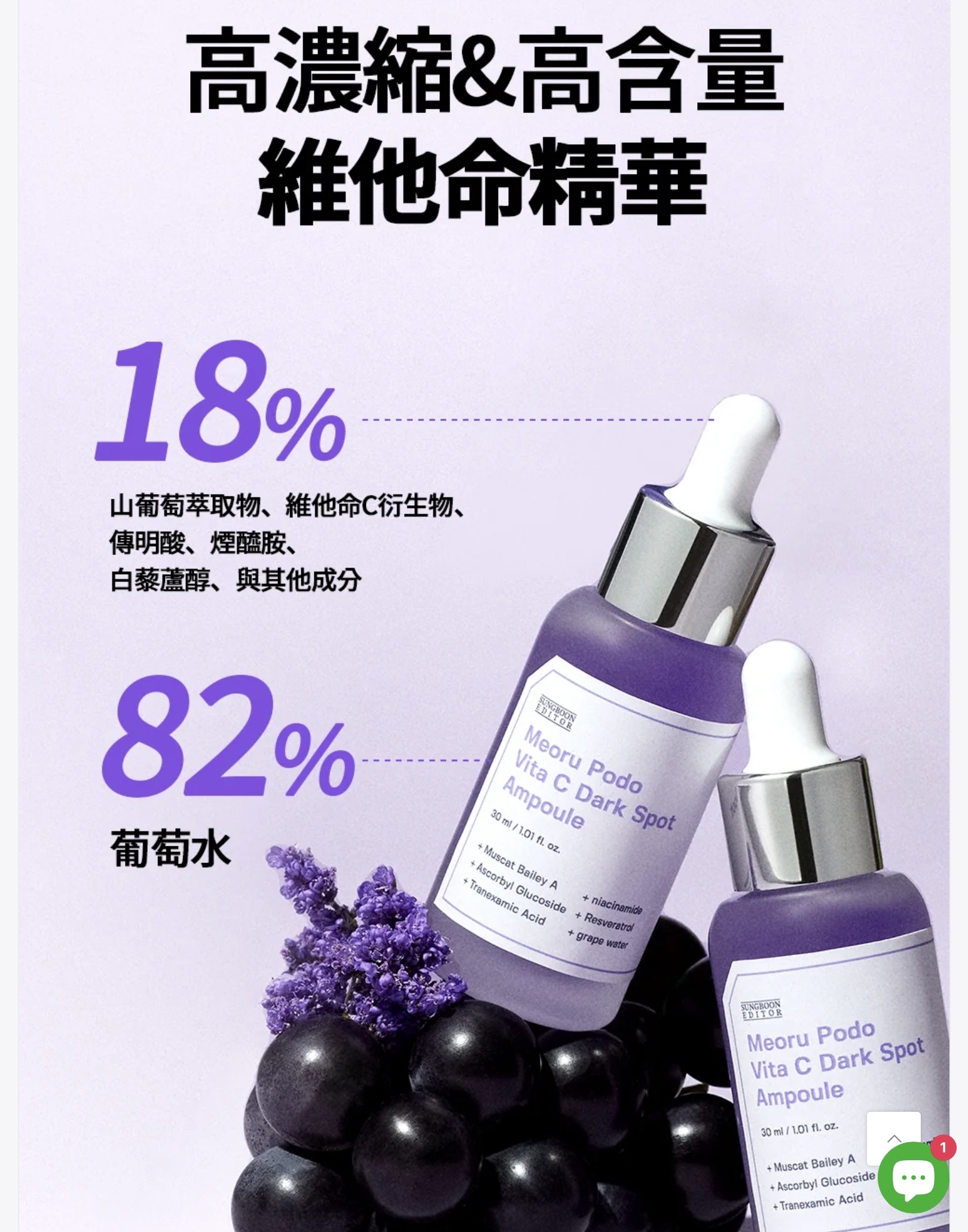 《現貨》sungboon editor Meoru Podo Vita C Dark Spot Ampoule 30mL （可買單支/set)