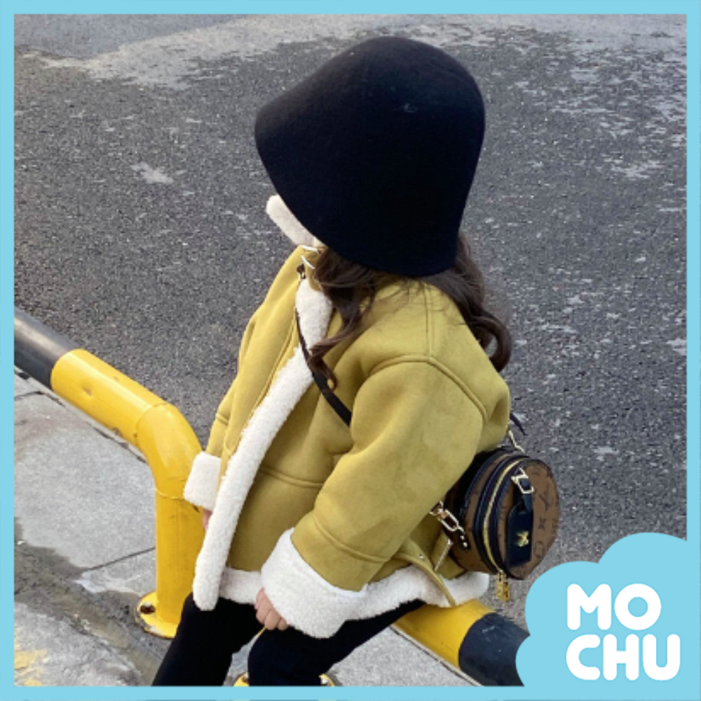 (90cm現貨)復古風鹿皮羊羔毛外套