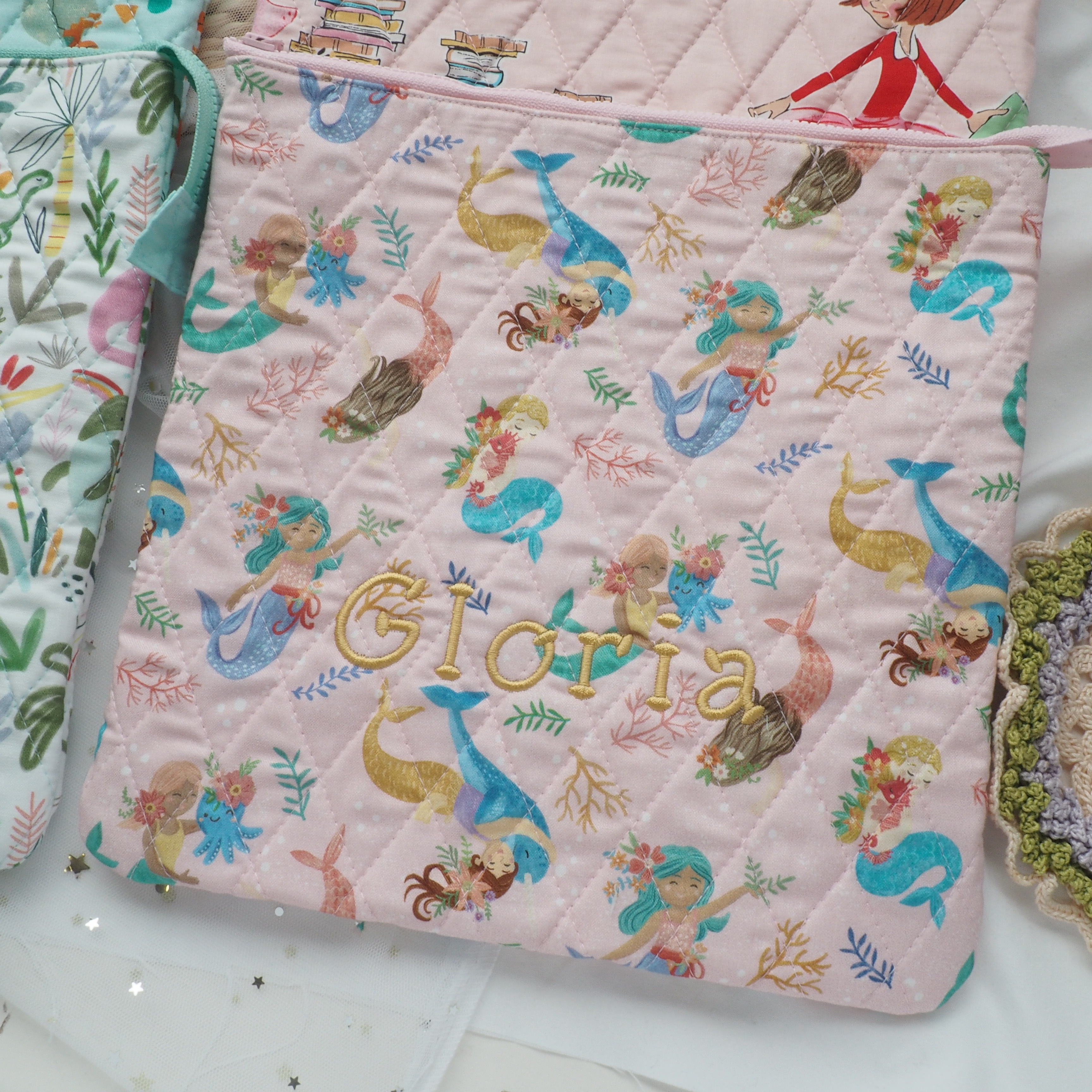 格仔拉鏈袋 - 大【可自選圖案】