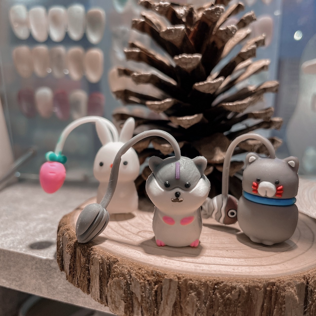 【 甘皮剪保護套】可愛動物鬍鬚系列 - 小白兔/咪咪貓/松果鼠