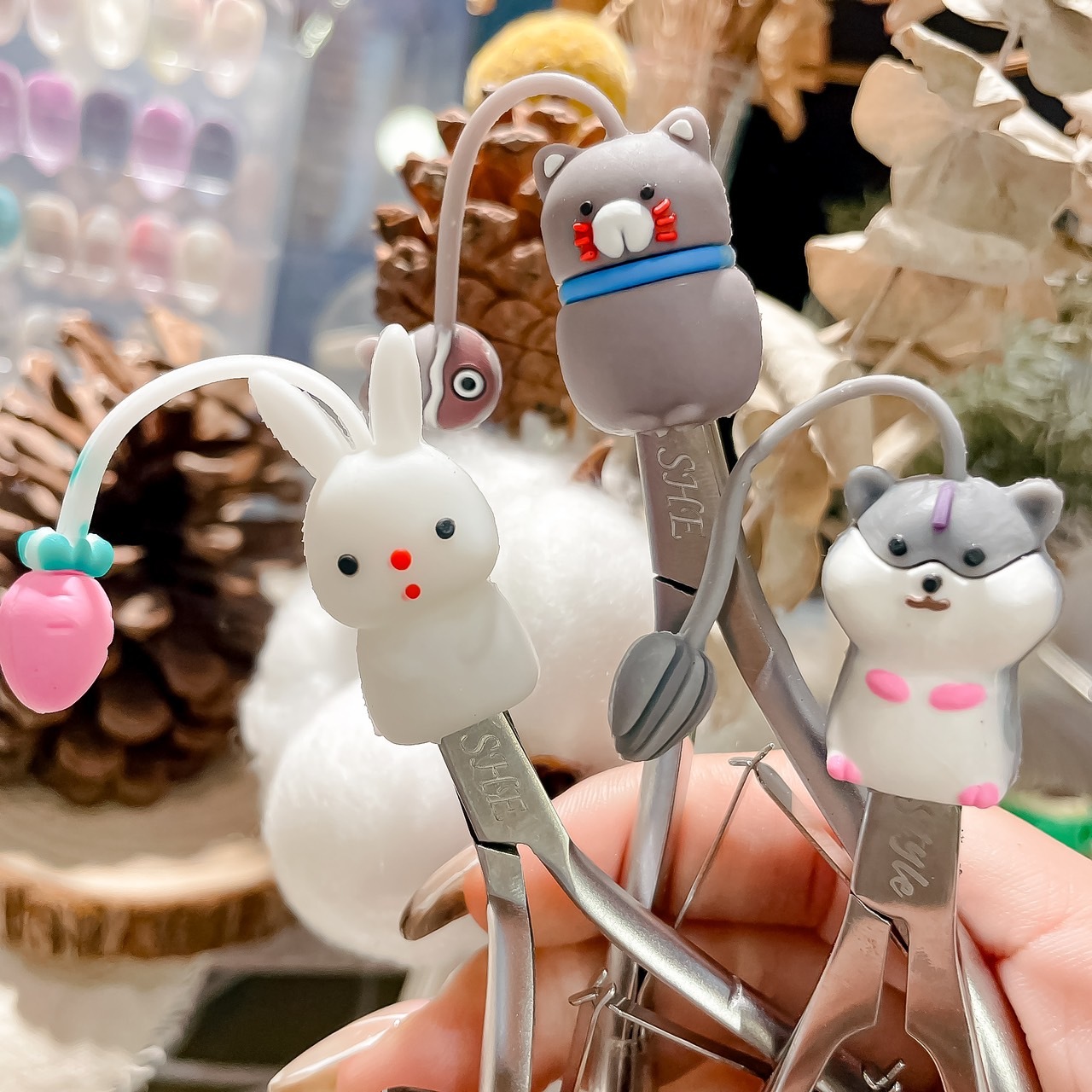 【 甘皮剪保護套】可愛動物鬍鬚系列 - 小白兔/咪咪貓/松果鼠