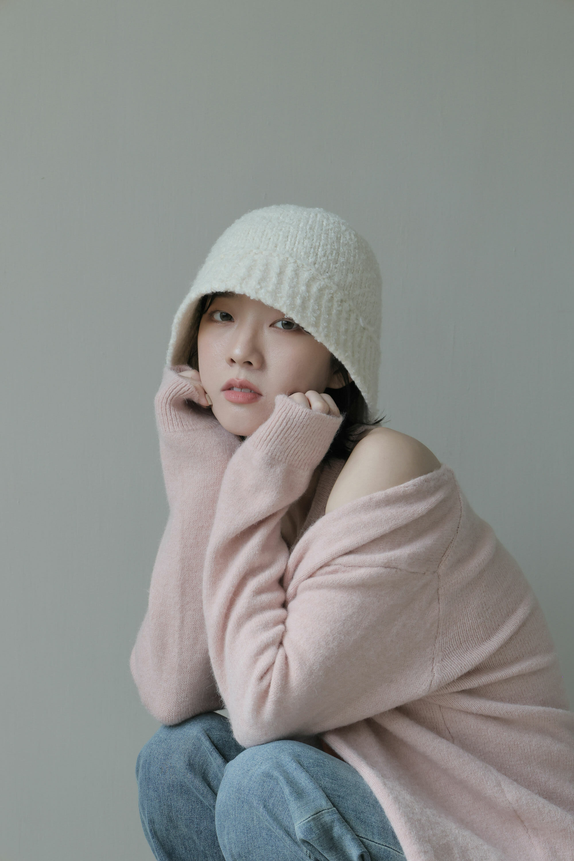 圈圈毛毛針織漁夫帽2310