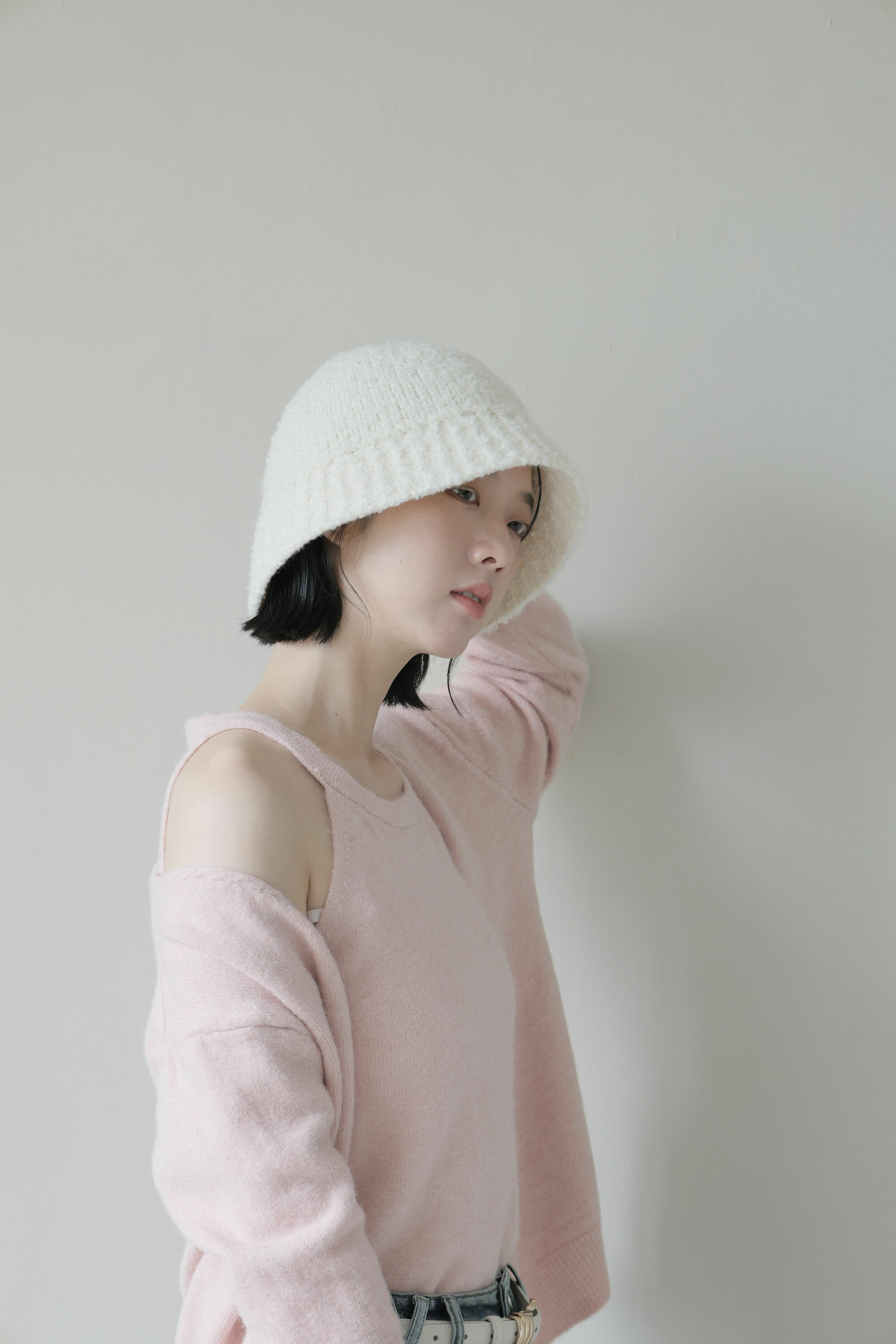 圈圈毛毛針織漁夫帽2310