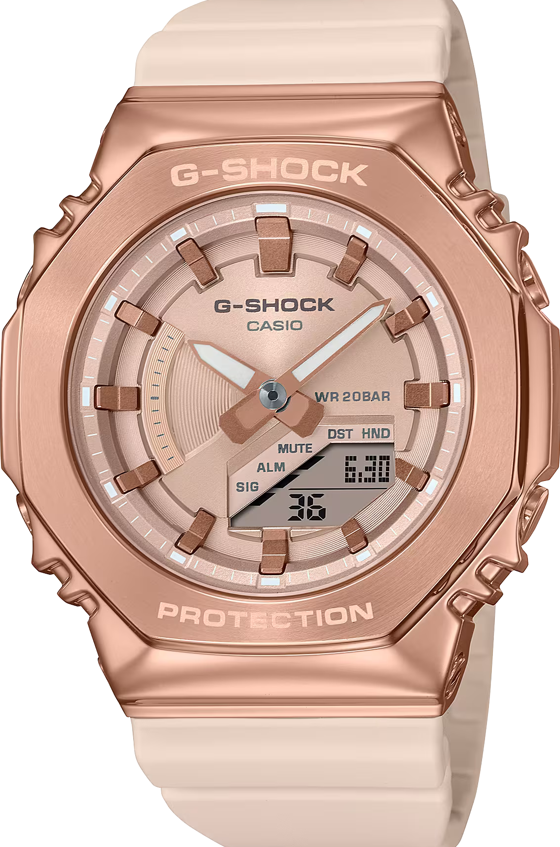 萬年鐘錶 - G-SHOCK  縮小版不鏽鋼系列八角錶殼系列電子錶   GM-S2100PG-4A  錶徑 : 40.4 mm