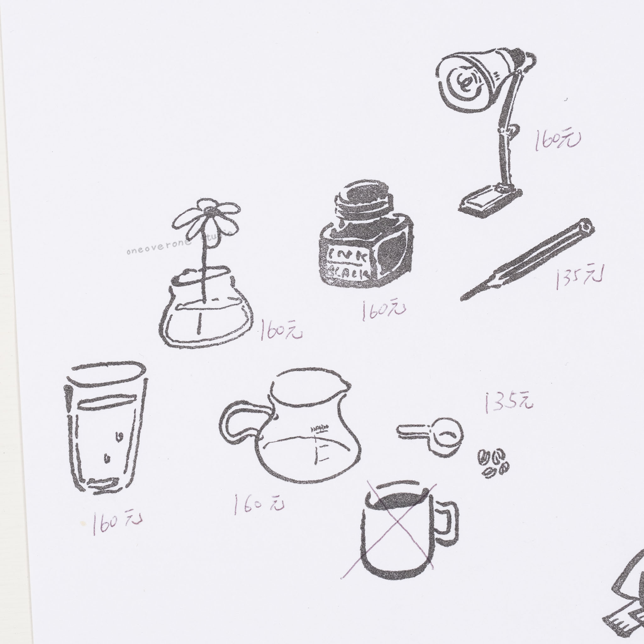 (售完絕版)桌上風景系列 膠版印章｜一分之一工作室 臺灣