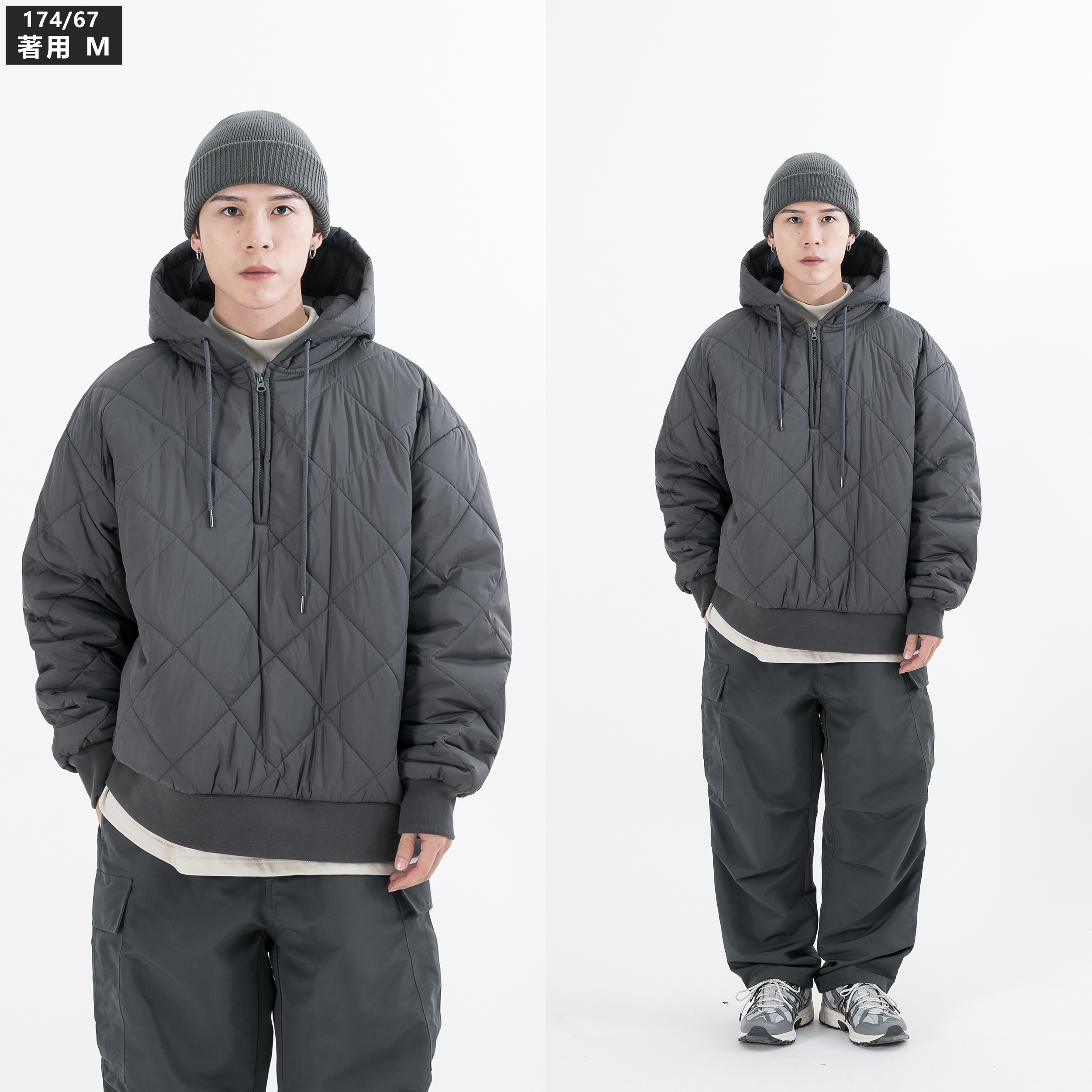 AGILITY Rhombus Padded Zip Hoodie 菱格衍縫 鋪棉 內膽外套 [L98]