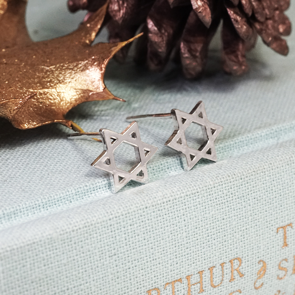 六芒星的守護 聖誕節系列 925純銀耳環 耳針