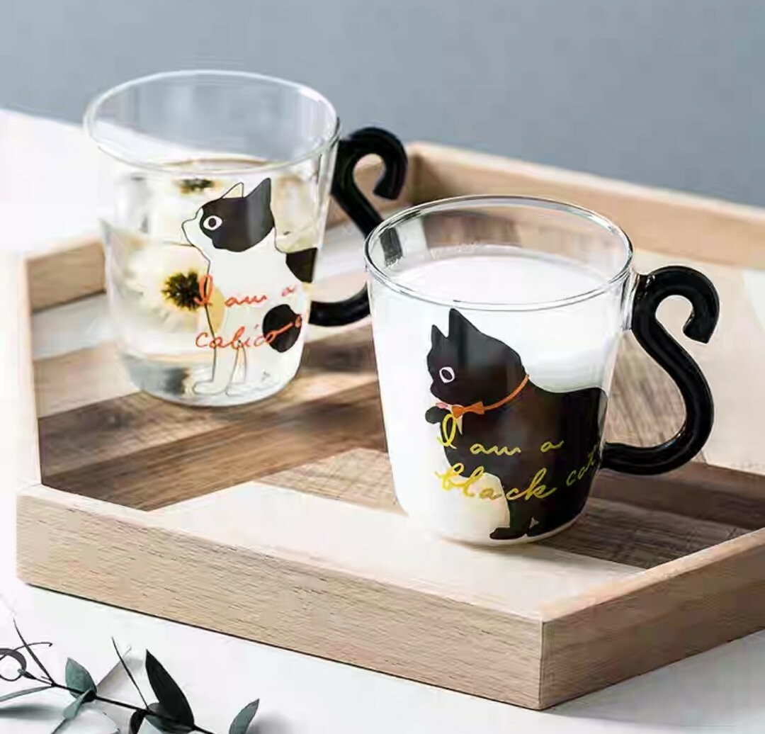 日式風格創意貓咪玻璃杯
