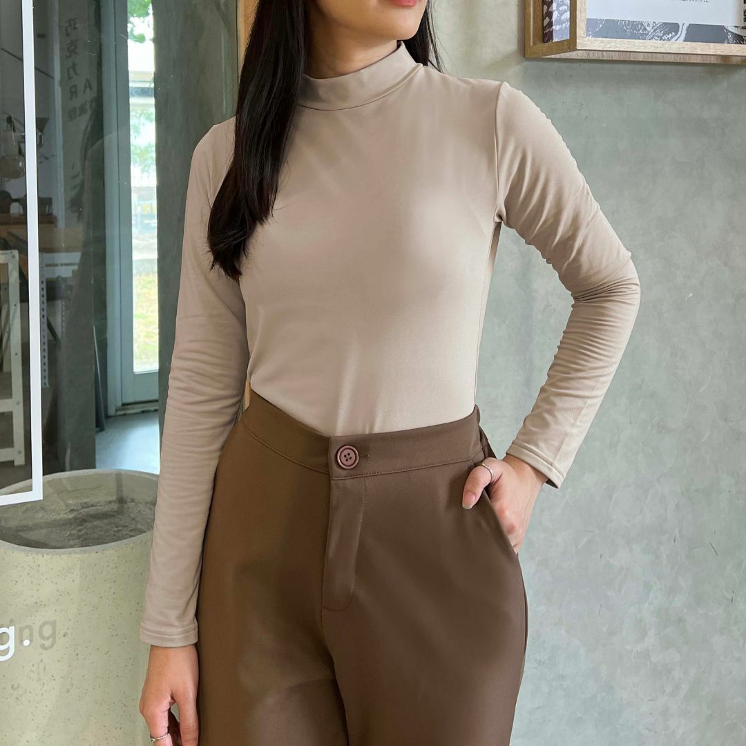 【立領】速暖絨保暖衣3.0-奶杏