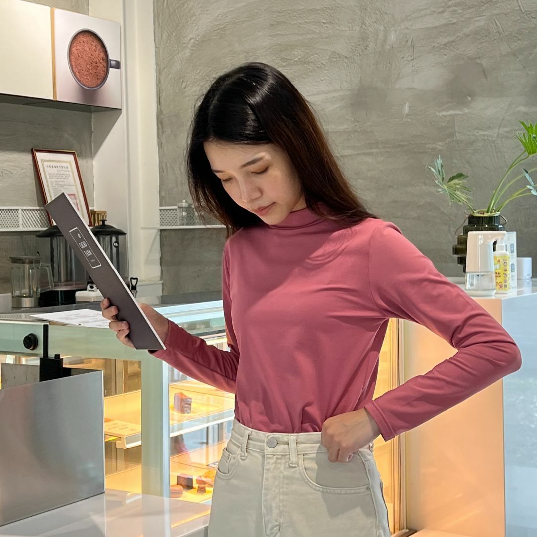 【立領】速暖絨保暖衣3.0-玫瑰粉