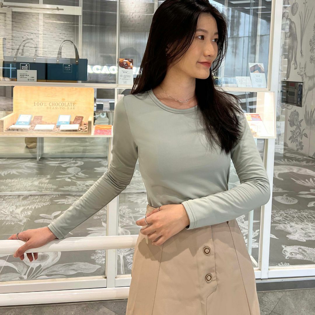 【圓領】速暖絨保暖衣3.0-莫迪綠