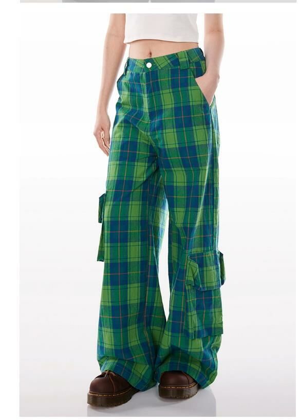 plaid overalls