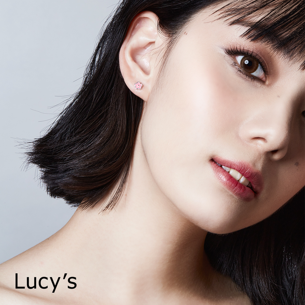 *925純銀〔輕銀系列〕花繪 耳環 (五色) (110424/110425/110426/110427/125399)