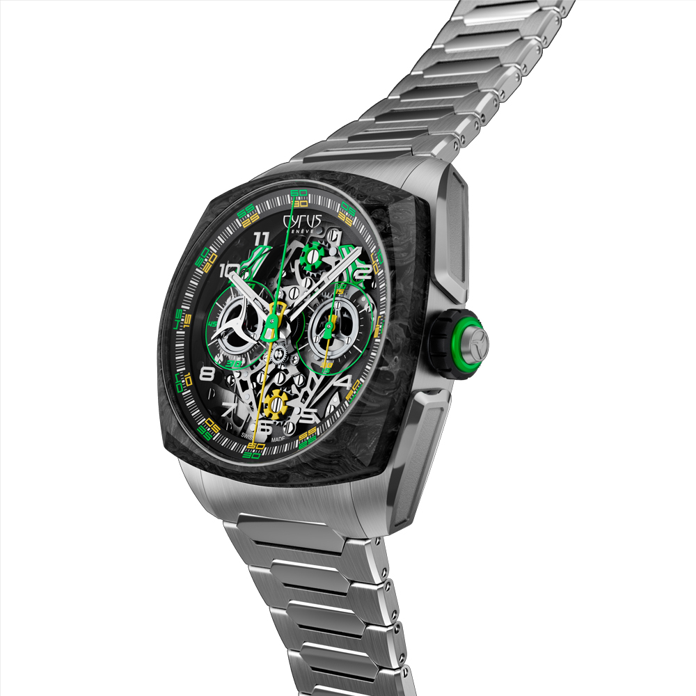 KLECPYS DICE LIME | CARBON Titanium bracelet