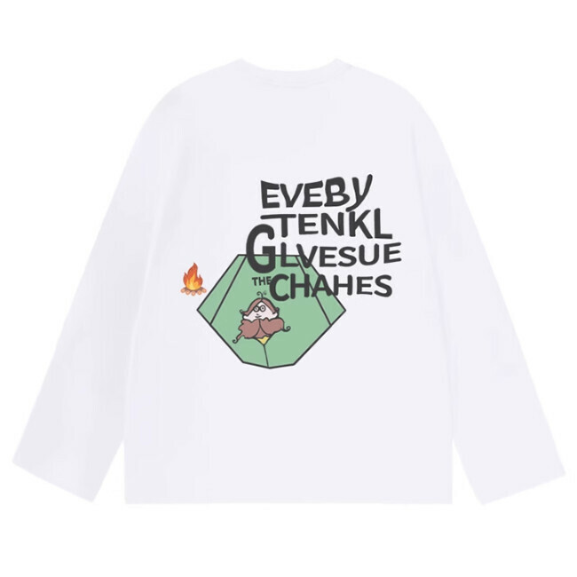 Original design letter print long sleeve T-shirt women's versatile fashion base layer top