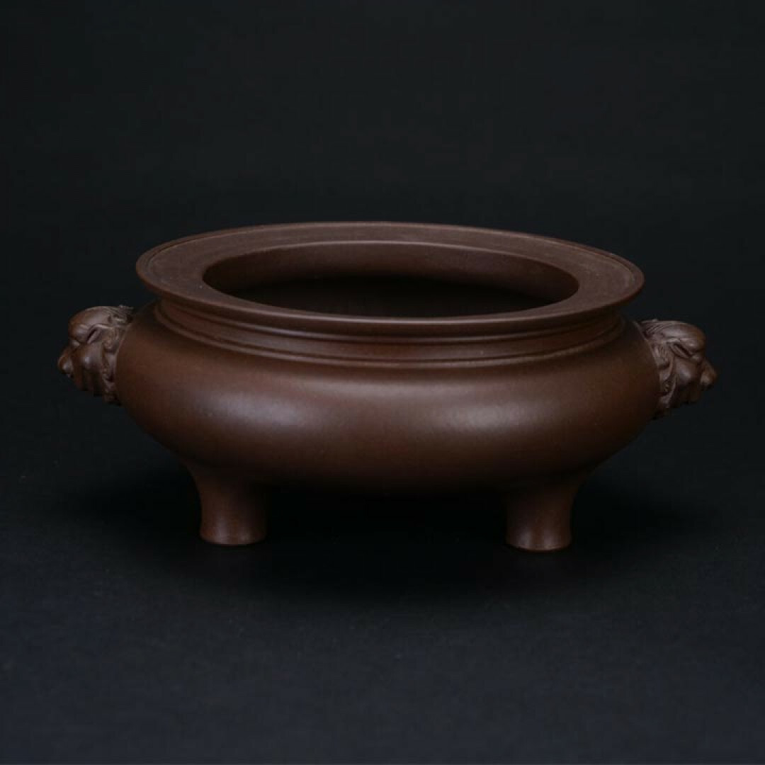 手作紫砂 獅耳爐(大)