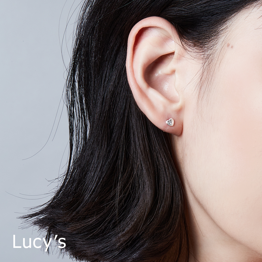 *925純銀〔輕銀系列〕菠蘿愛心 耳環 (106407)