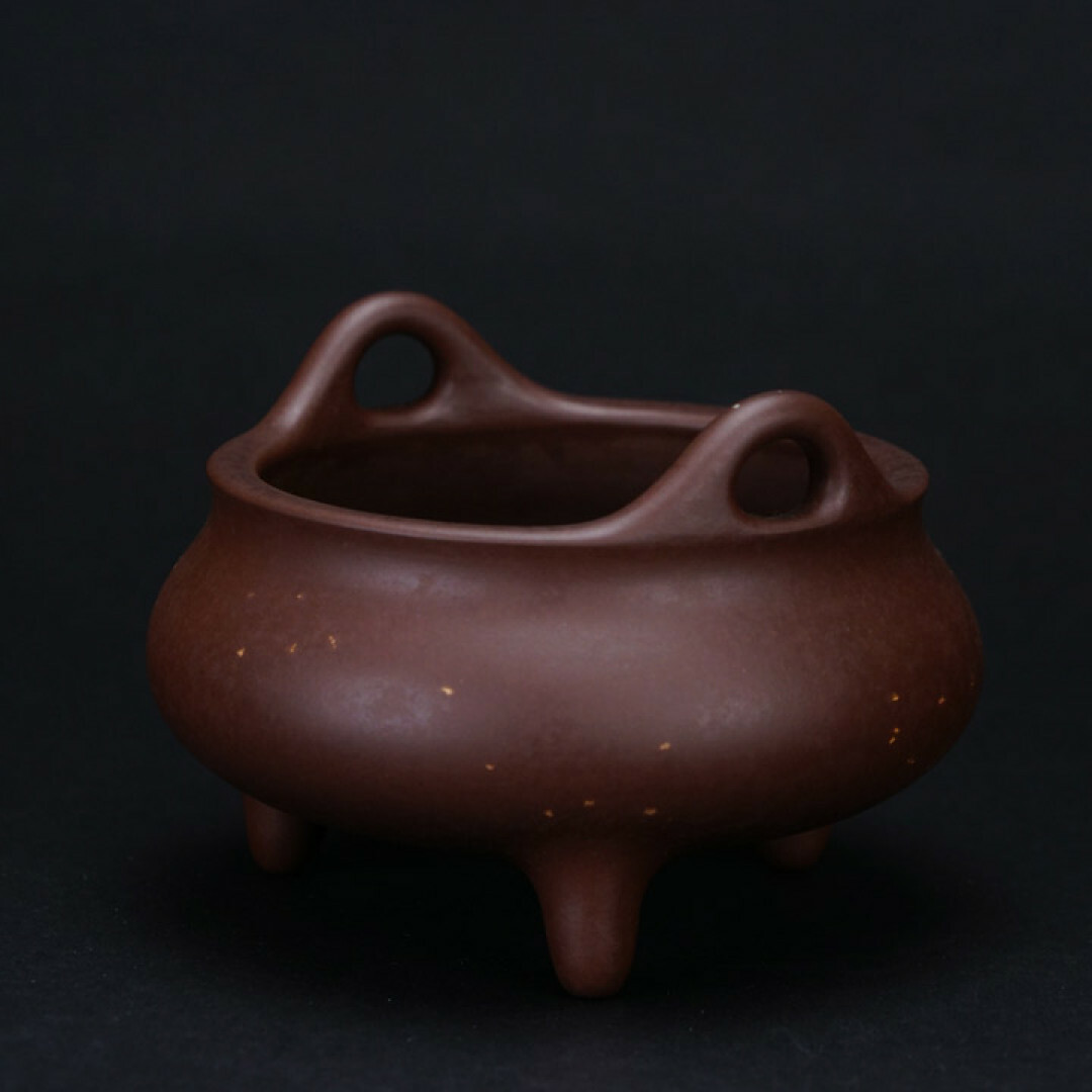 手作紫砂 紫泥調砂 大乳足鑪