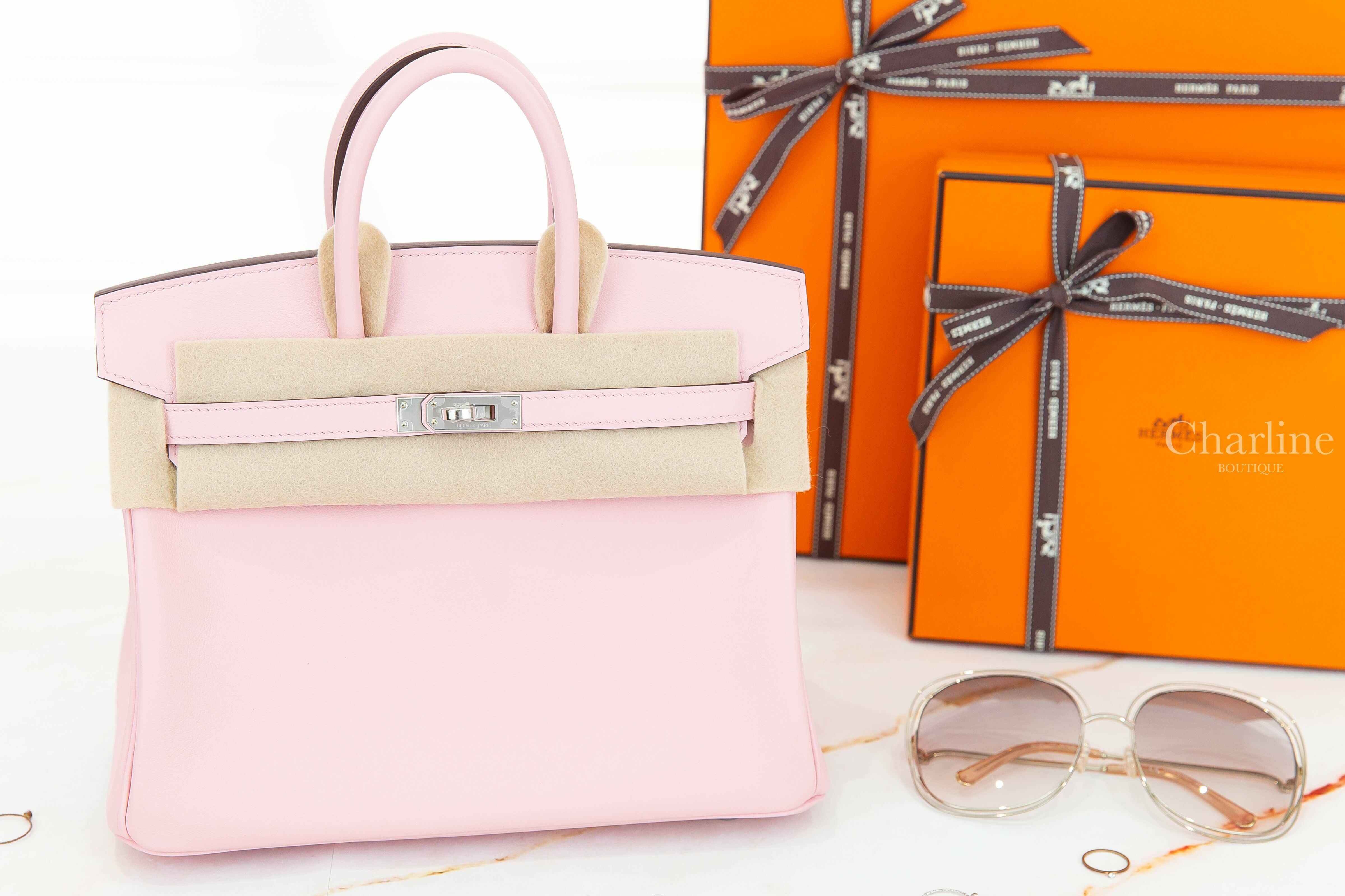 Hermès Birkin 25cm 3Q Rose Sakura Swift 櫻花粉銀釦鉑金包