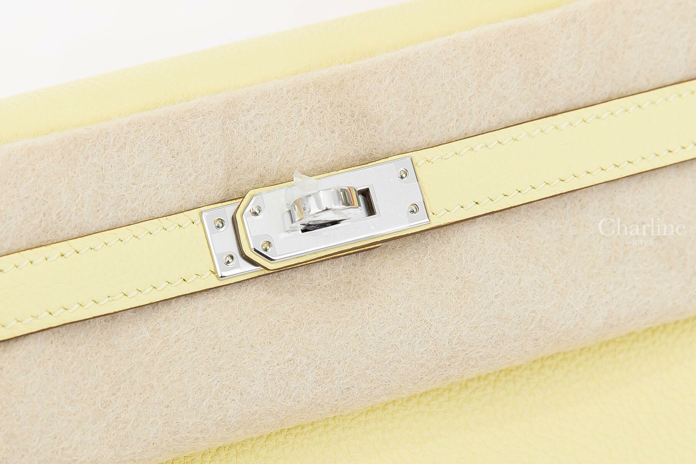 Hermès Kelly 25cm 1Z Jaune Poussin Togo 小雞黃銀釦凱莉包