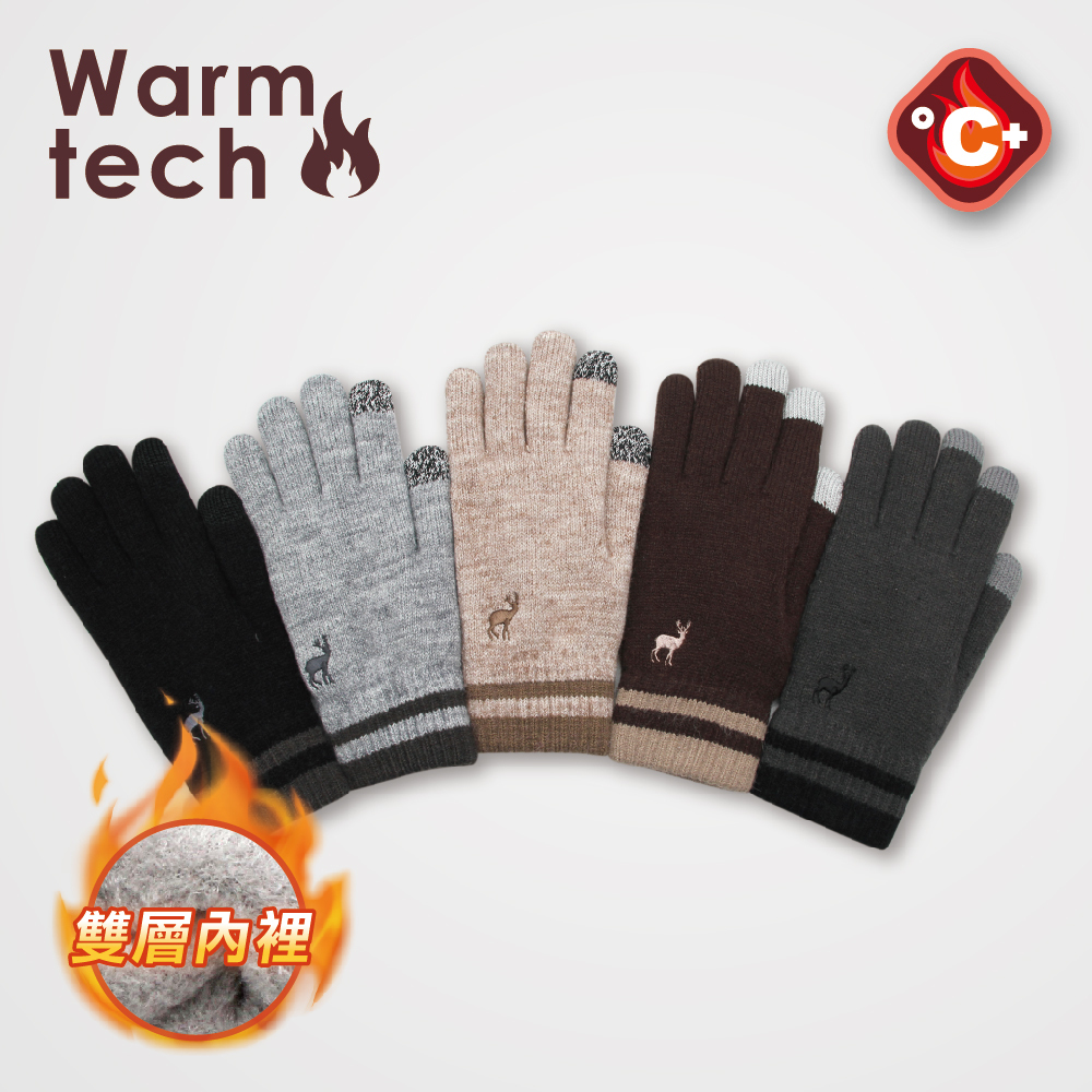 【肌暖】台灣製 麋鹿暖心保暖觸控手套(男款)丨M5167TR