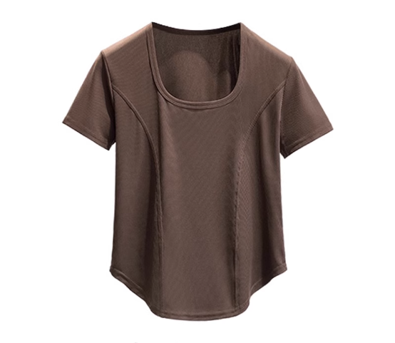 Right shoulder short sleeve knitted T-shirt