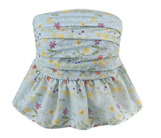 Floral tube top camisole