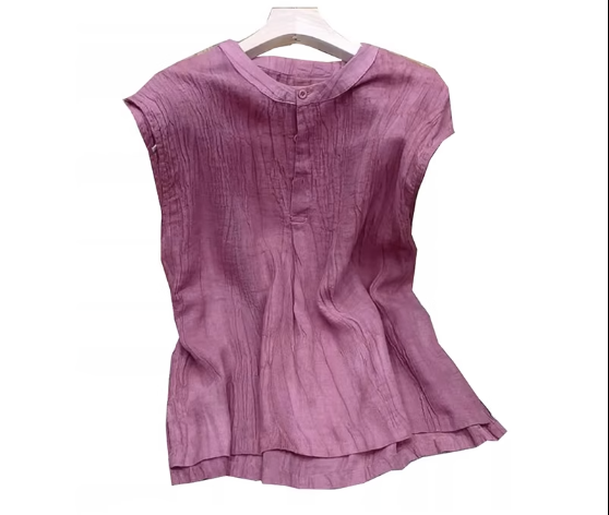 pleated stand collar vest