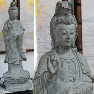 白衣觀音{青斗石}石雕精品80公分【十方】133558