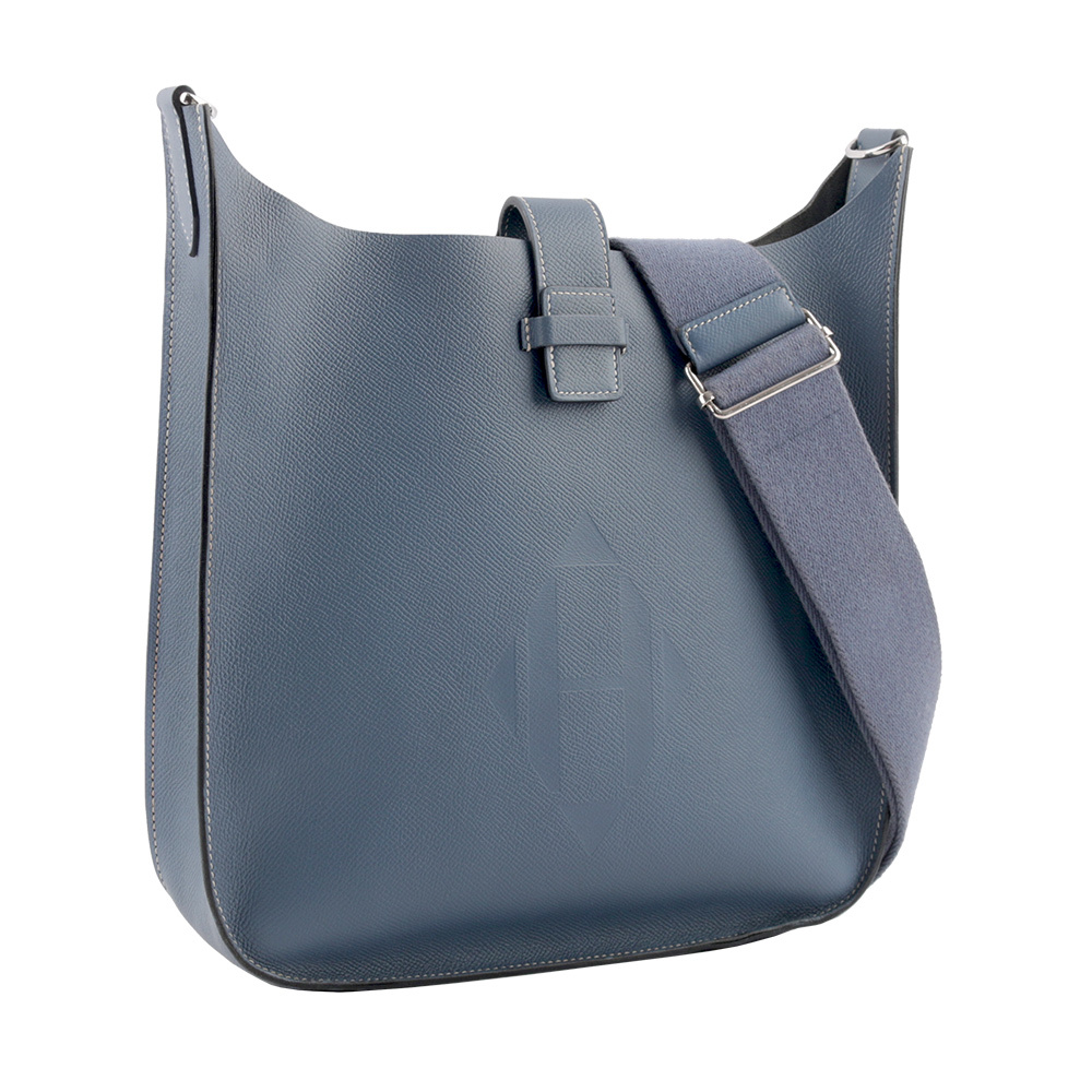 【Hermès】Evelyne Sellier 29 牛皮 銀釦斜背包