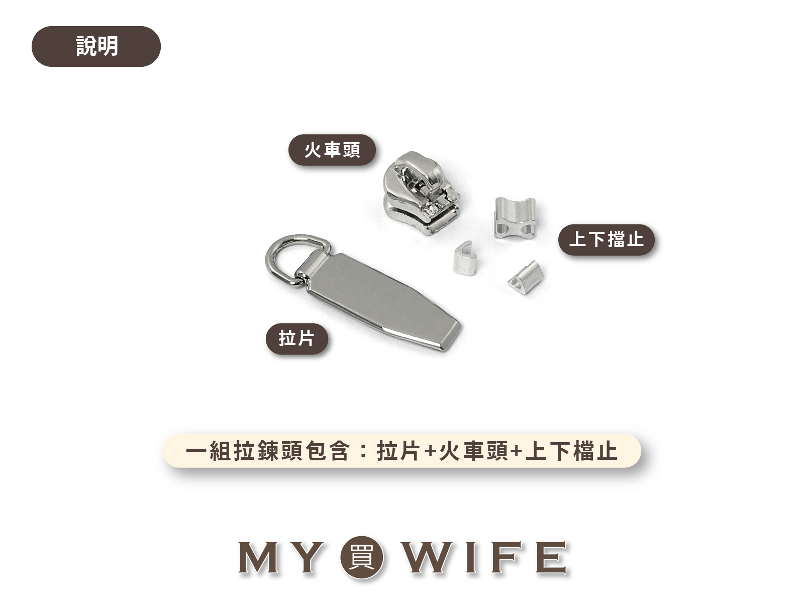 3號_白銀齒拉鍊頭 _白銀/拉鍊頭_32款