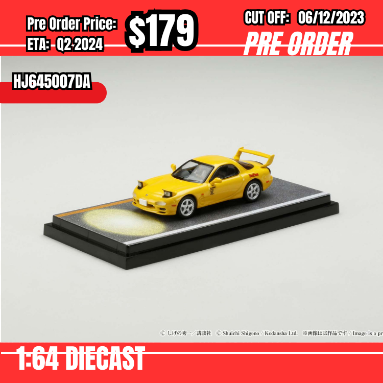 PO-$179 * Hobby Japan * 1:64  MAZDA RX-7（FD3S）RED SUNS / INITIAL D VS Takumi Fujiwara  With Keisuke Takahashi Figure HJ645007DA [OD17/11]