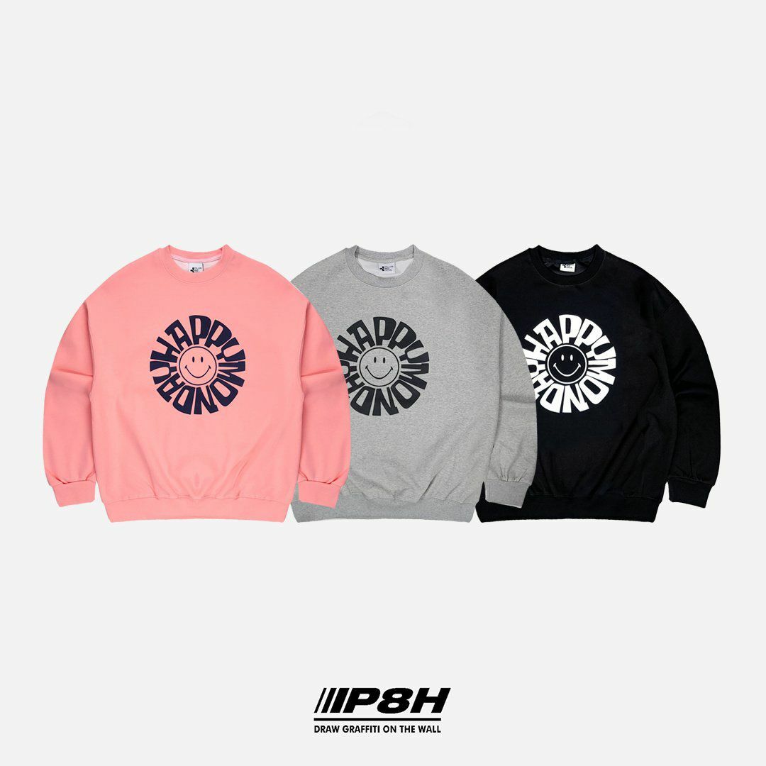 英文字哈哈笑圖案衛衣 PLUS82HIYA-047T