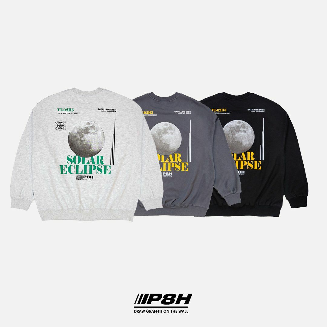 英文字月球圖案衛衣 PLUS82HIYA-048T