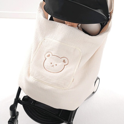 DOT線條圓圓臉系列-3重棉紗背巾毯