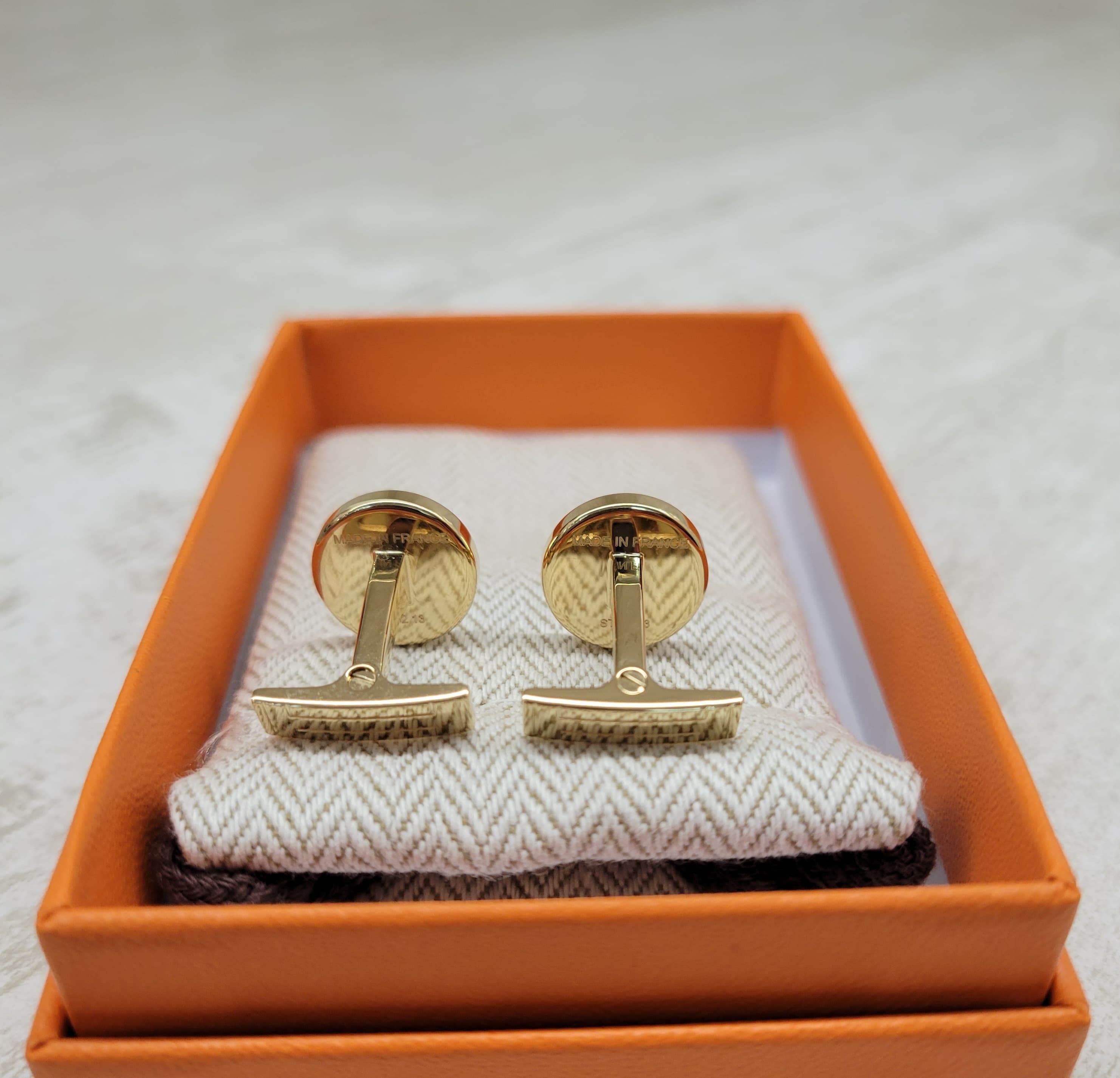 Hermes Licol 2 cufflinks vert de Gris F