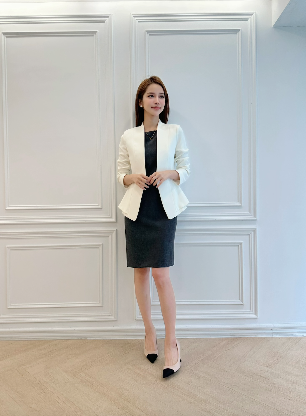 (JS自訂)經典版型歐美洋裝-永恆灰