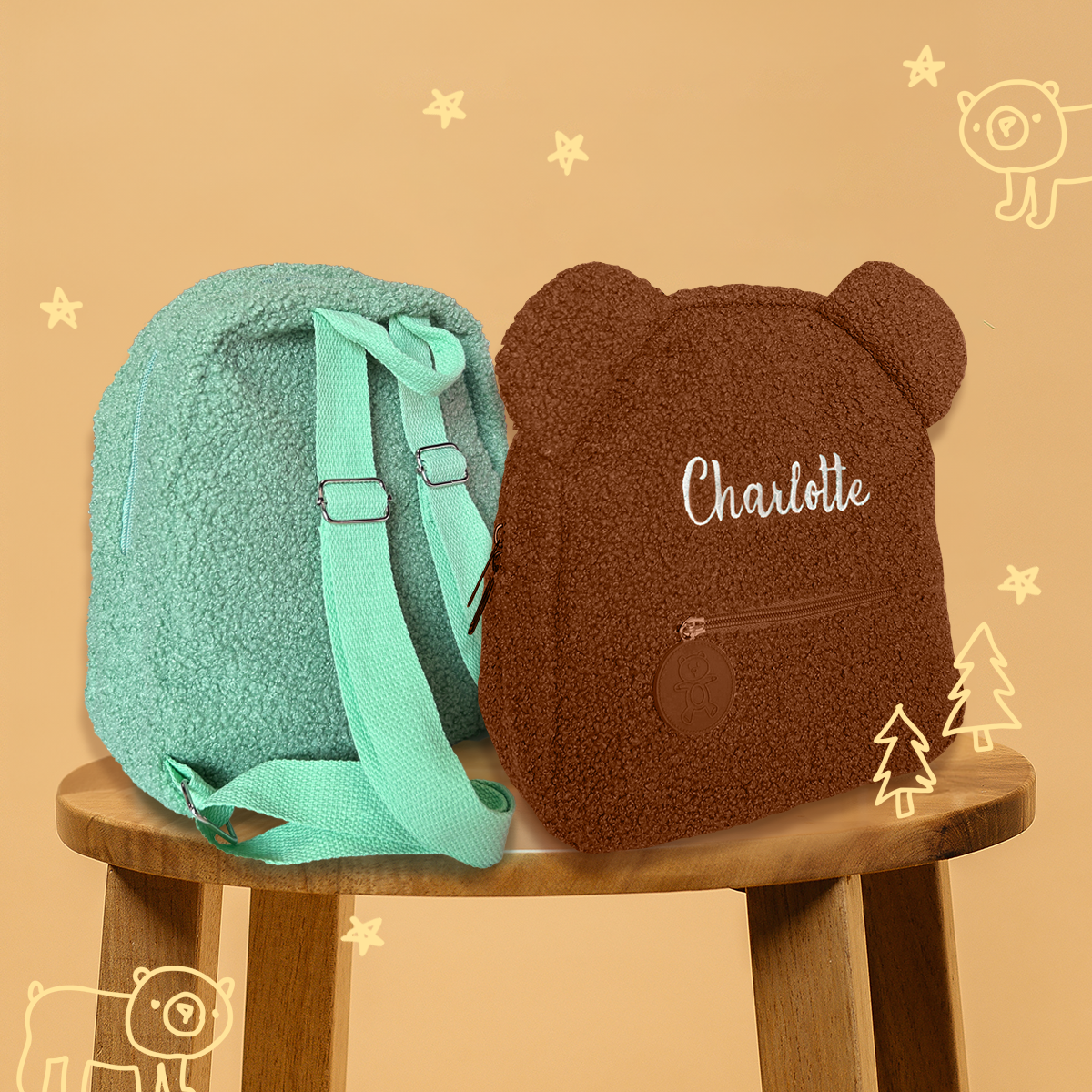 客製化小熊毛毛背囊（12月12日後下單會於聖誕後寄出）