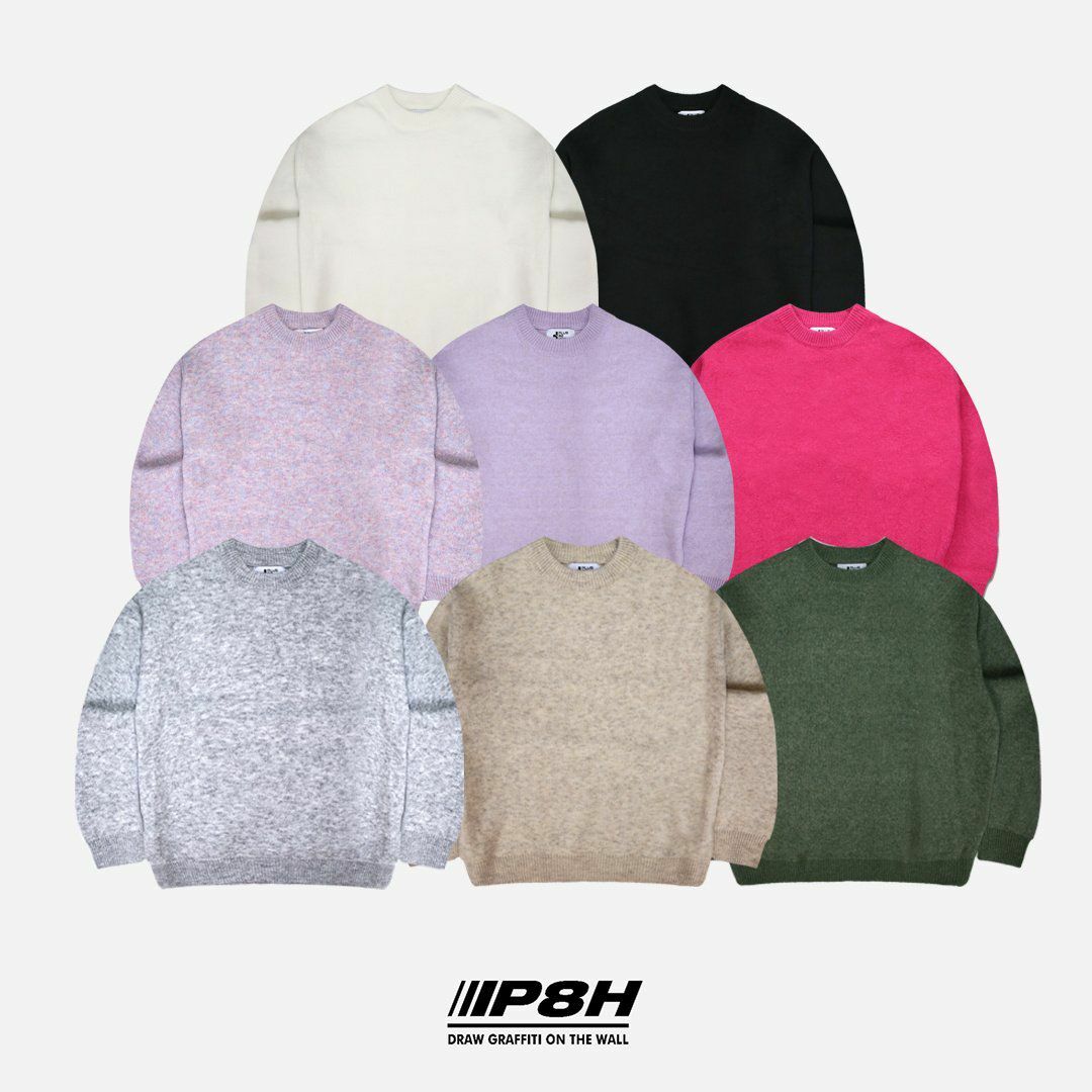 淨色圓領針織衫 PLUS82HIYA-053T