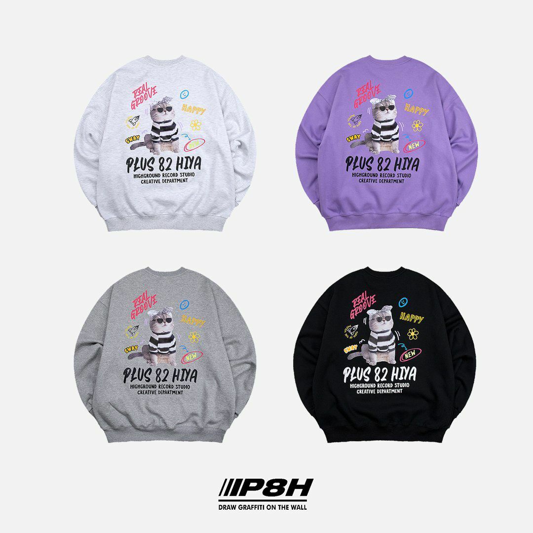 貓仔圖案衛衣 PLUS82HIYA-056T