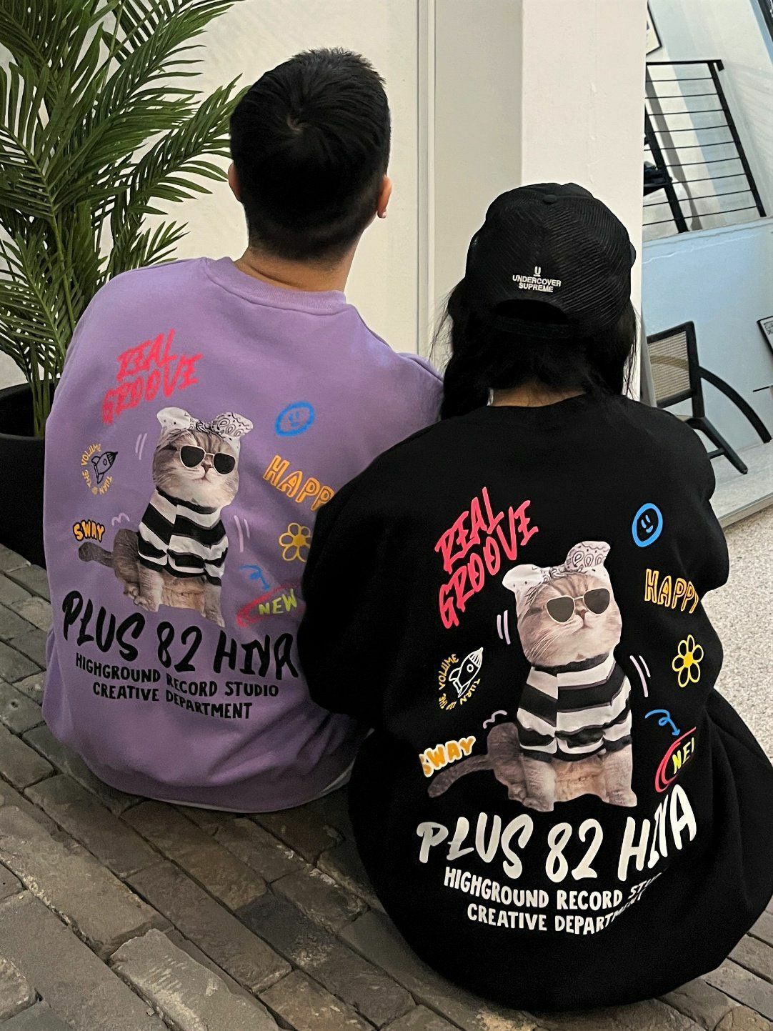 貓仔圖案衛衣 PLUS82HIYA-056T