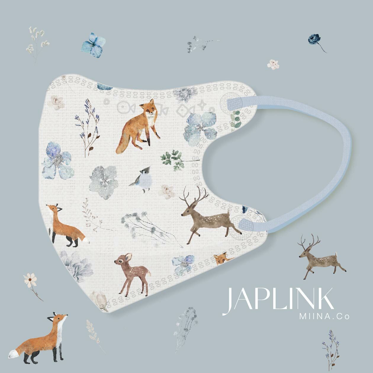 JAPLINK【 VXS 0~3歲 】3D 立體幼童口罩 / 小狐狸