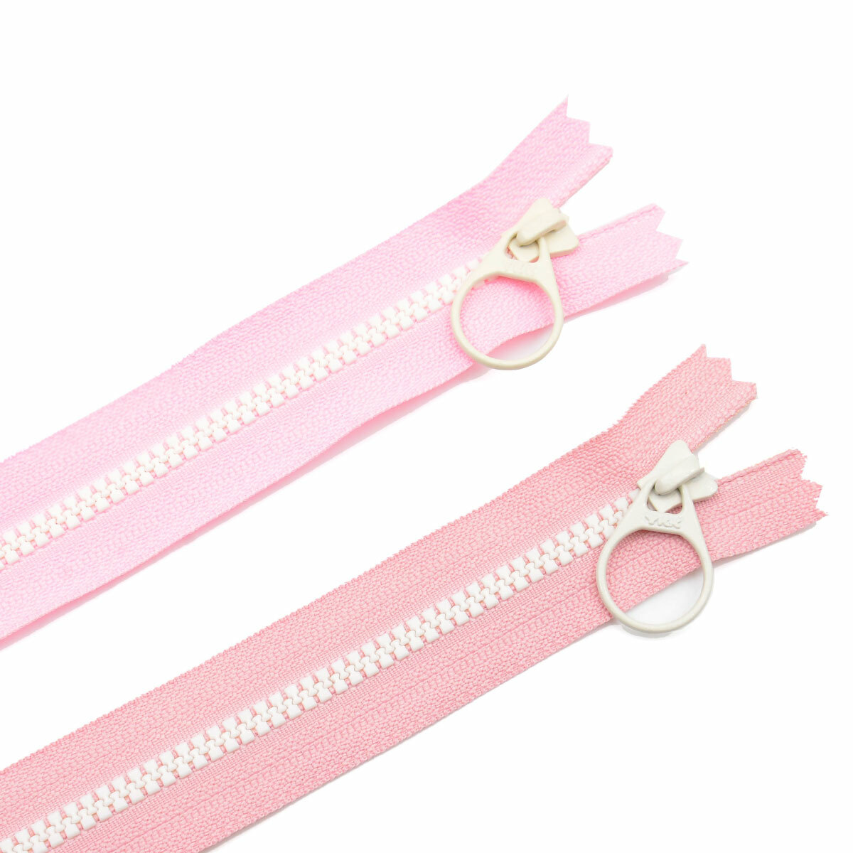 3V塑鋼拉鍊(粉+白齒)【14吋】拉環頭