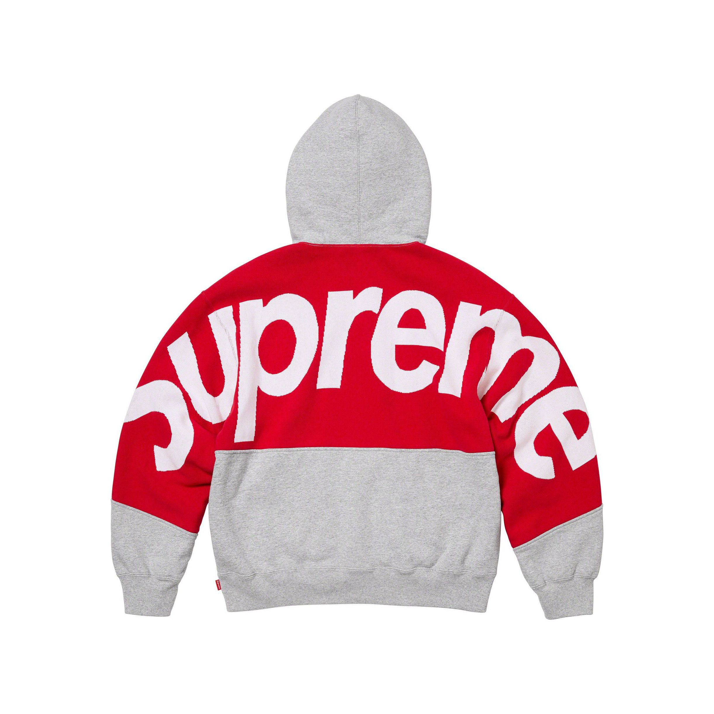 SUPREME BIG LOGO JACQUARD HOODED SWEATSHIRT 大LOGO 帽T 黑色