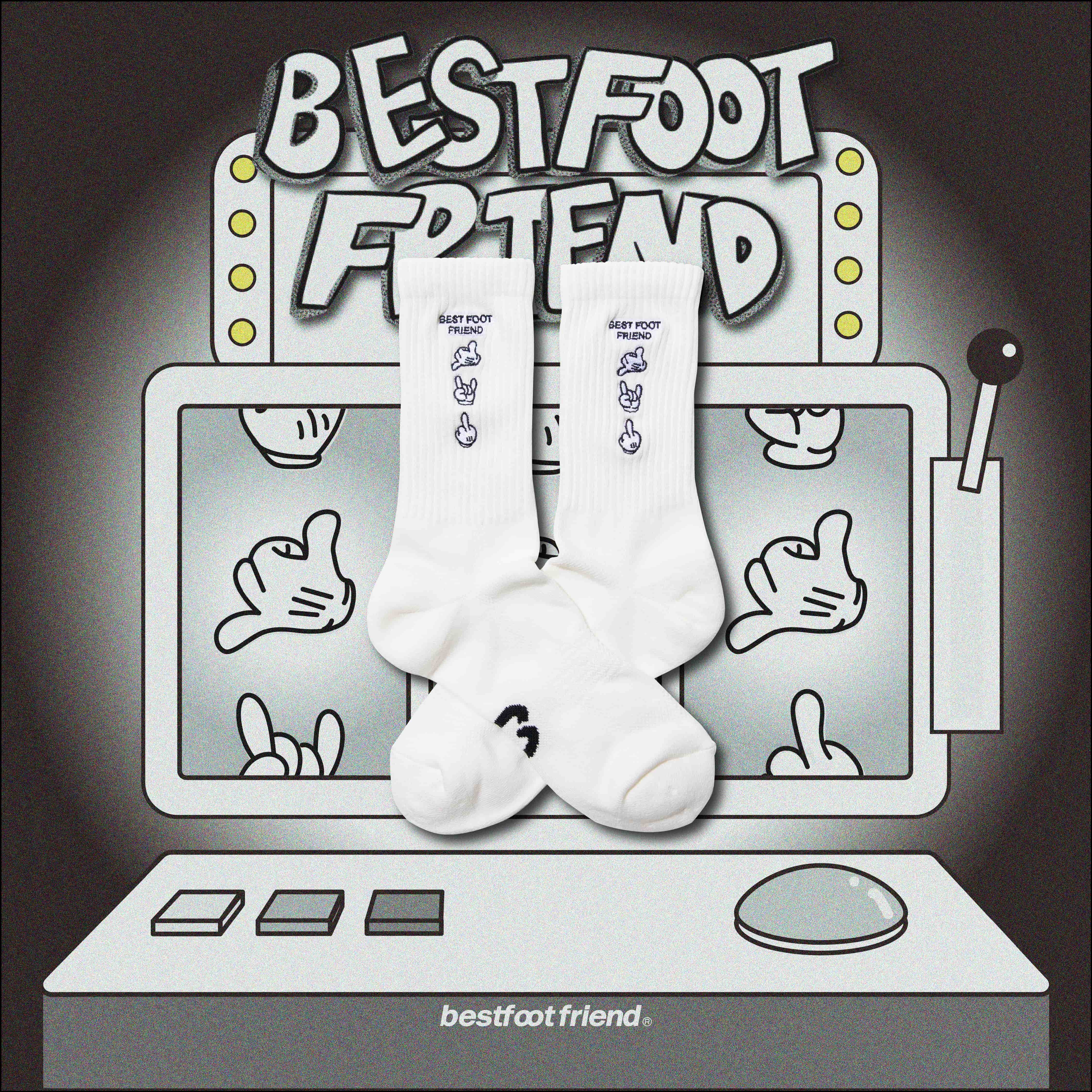 Gesture sock手勢襪_white_BF23097