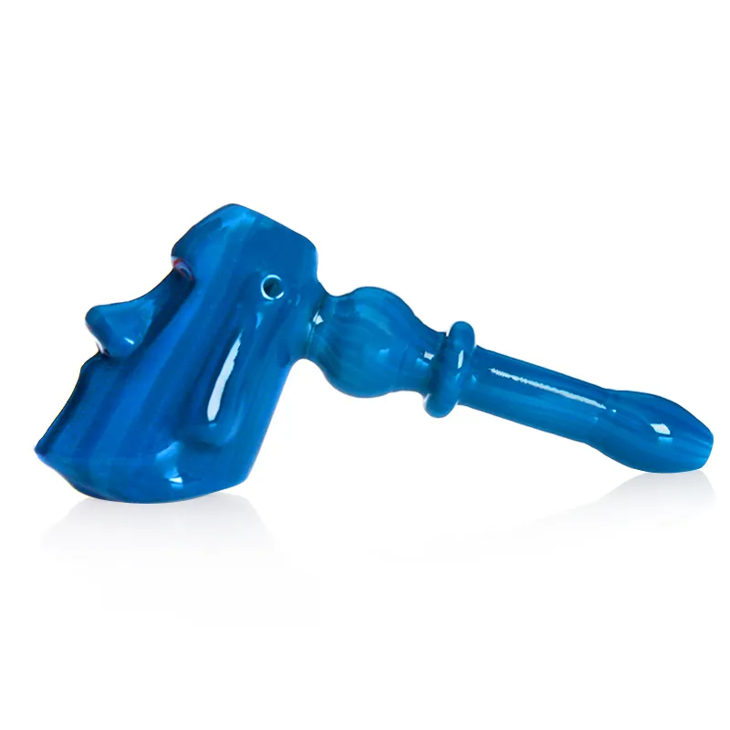 Glass Hammer Bubbler Spoon Pipe 摩艾玻璃煙斗（14.5cm）