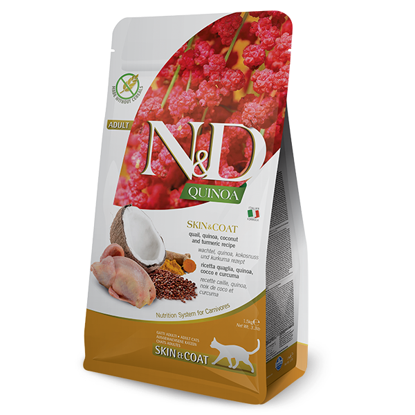 [對抗劈價大毒瘤限時優惠] N&D – 天然藜麥無穀機能系列 皮毛保健-鵪鶉椰子 Quinoa Skin & Coat with Quail 1.5kg