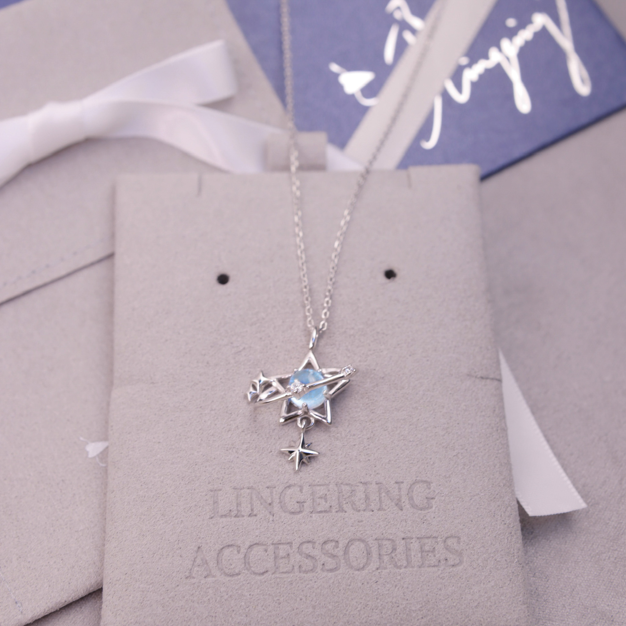 | 925純銀・白金・琉璃 | 當星星轉動時項鍊 | NE0802 |