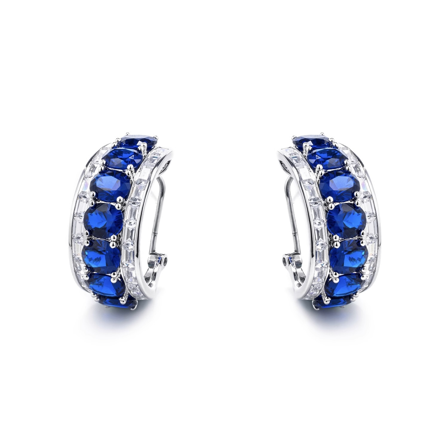 經典日常藍圈耳釘  925銀耳釘